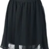 "Flowing Chiffon Skirt" Short Skirt Black By Forplay