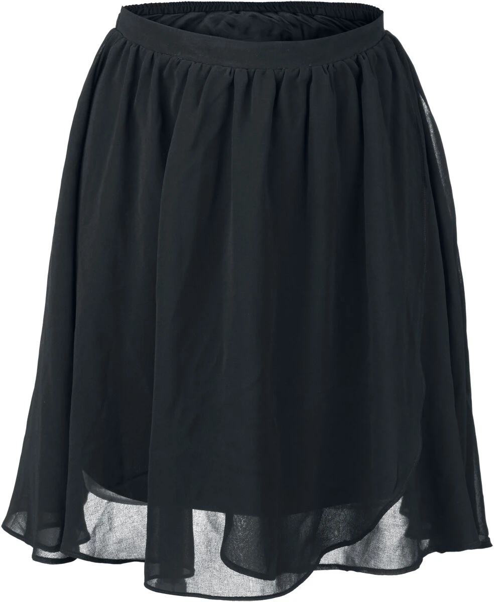"Flowing Chiffon Skirt" Short Skirt Black By Forplay