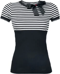 "Stripey" T-Shirt Black-white By Pussy Deluxe