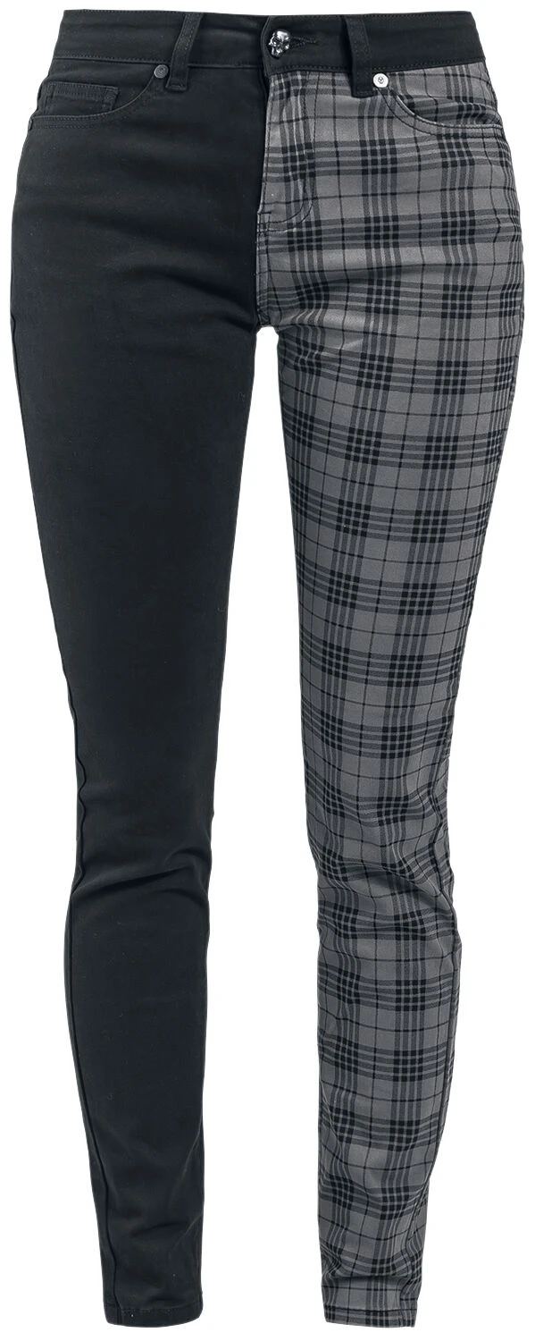 "Skarlett" Cloth Trousers Black-grey By Rock Rebel By EMP