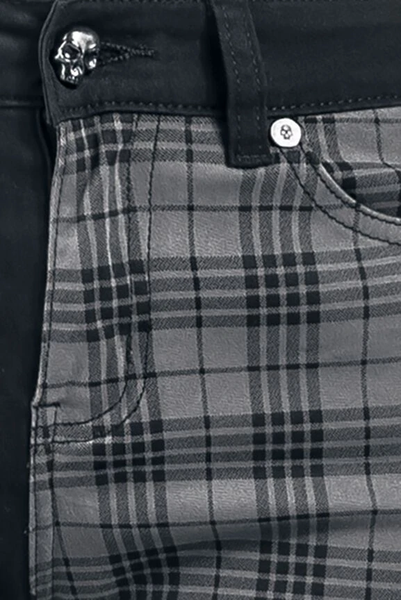 "Skarlett" Cloth Trousers Black-grey By Rock Rebel By EMP - Image 3