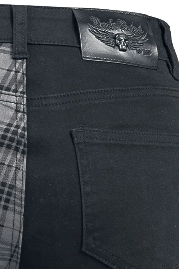 "Skarlett" Cloth Trousers Black-grey By Rock Rebel By EMP - Image 4