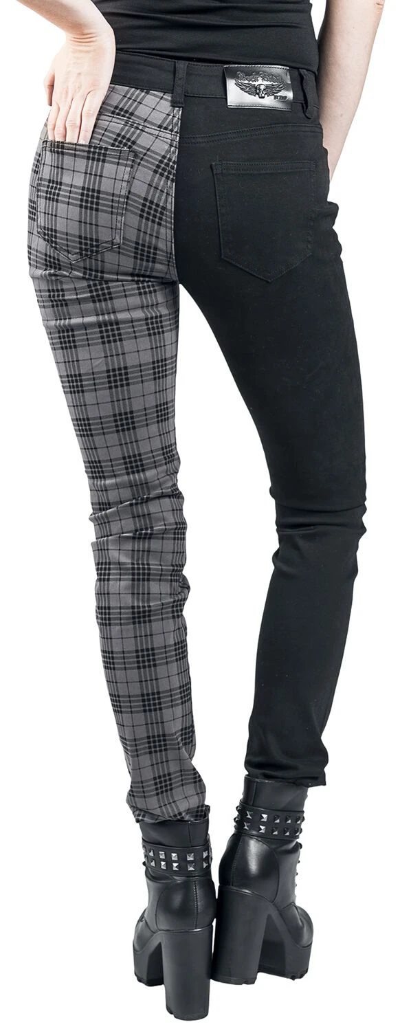 "Skarlett" Cloth Trousers Black-grey By Rock Rebel By EMP - Image 7