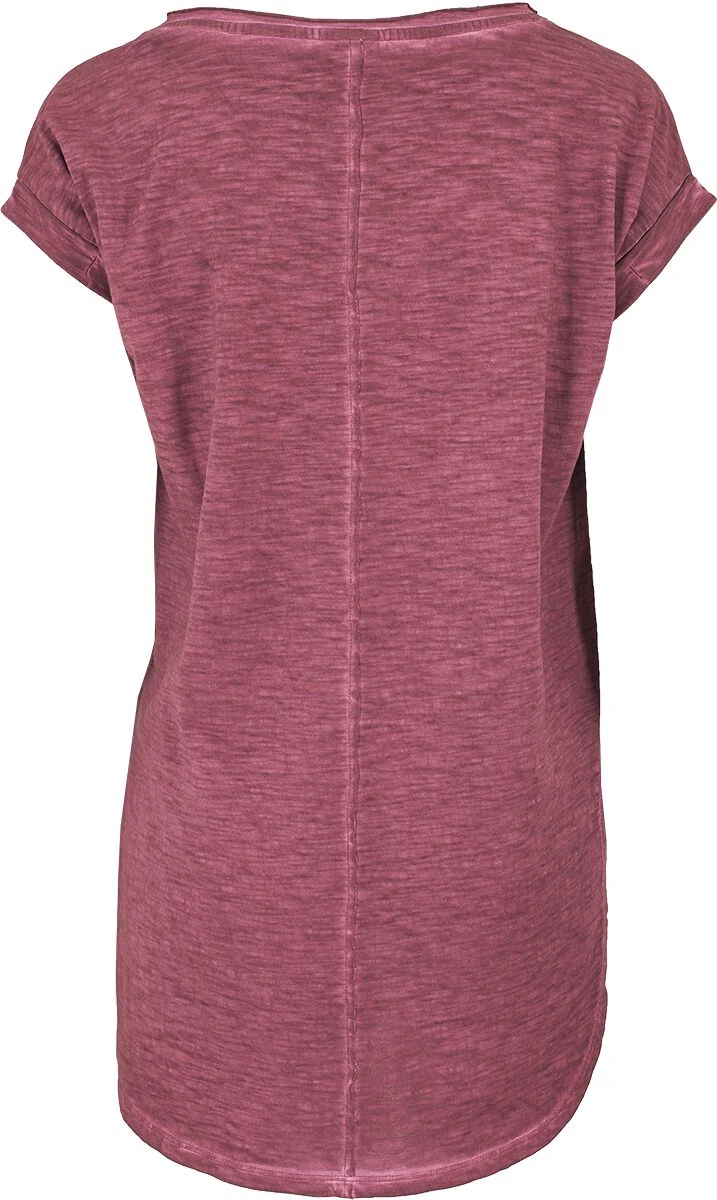 "Ladies Long Back Shaped Spray Dye Tee" T-Shirt Burgundy By Urban Classics - Image 2