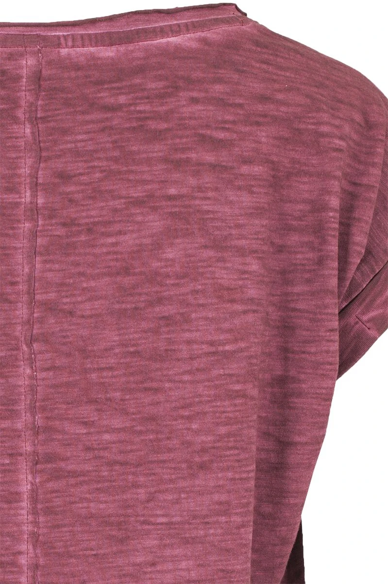 "Ladies Long Back Shaped Spray Dye Tee" T-Shirt Burgundy By Urban Classics - Image 4