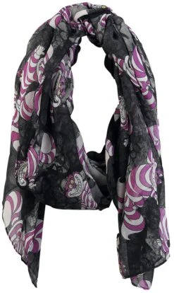 "Cheshire Cat" Scarf Black-lilac By Alice In Wonderland