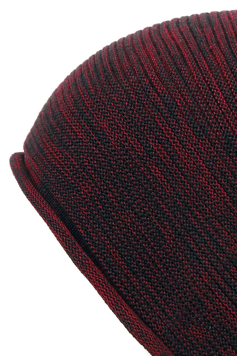 "Light Beanie" Beanie Black-bordeaux By Black Premium By EMP - Image 4