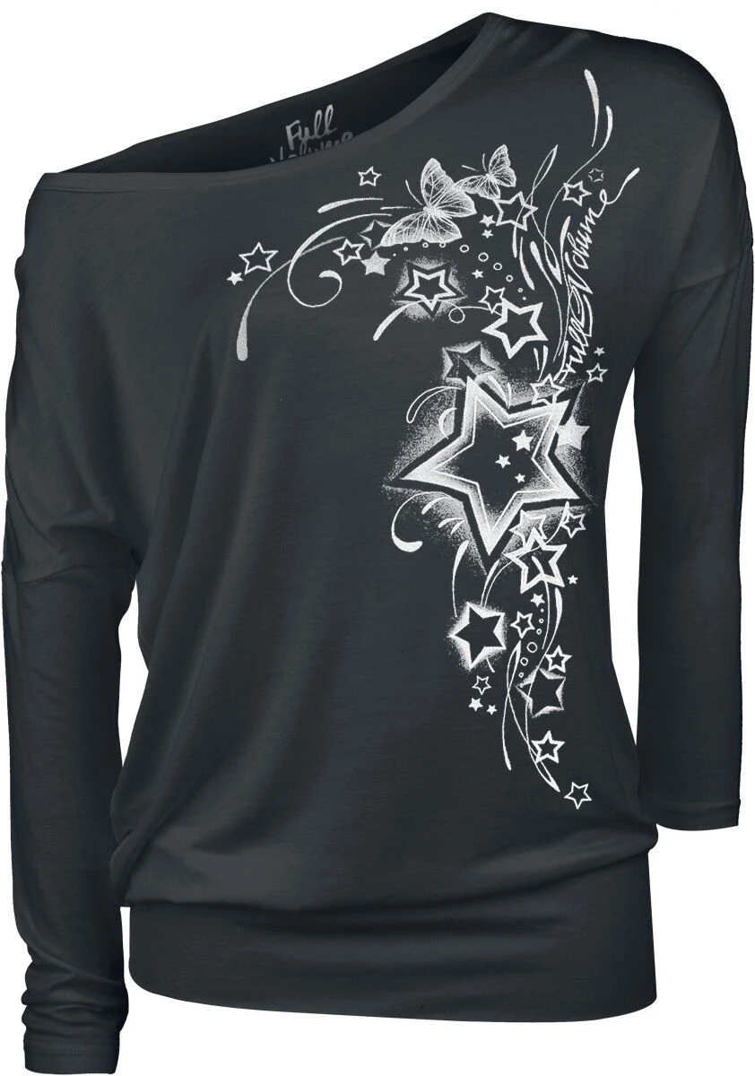 "Fast And Loose" Long-sleeve Shirt Black By Full Volume By EMP