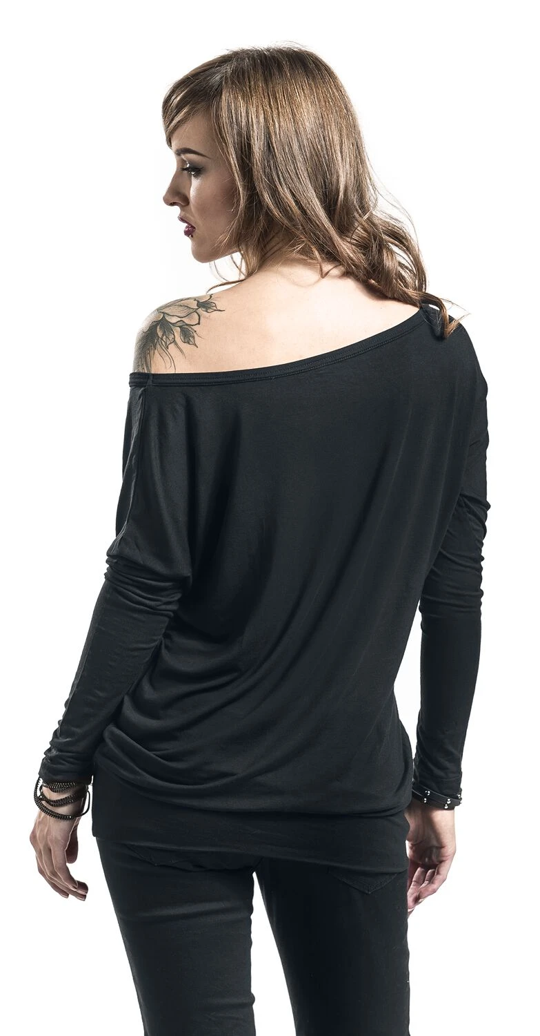 "Fast And Loose" Long-sleeve Shirt Black By Full Volume By EMP - Image 6