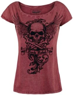 "All In The Mind" T-Shirt Burgundy By Rock Rebel By EMP