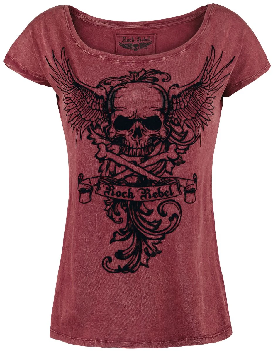 "All In The Mind" T-Shirt Burgundy By Rock Rebel By EMP