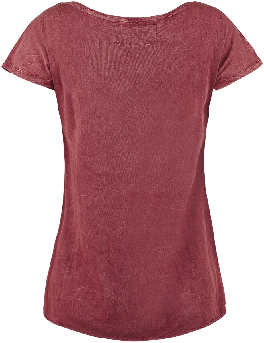 "All In The Mind" T-Shirt Burgundy By Rock Rebel By EMP - Image 2