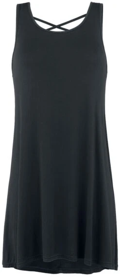 "Lace Back Top" Short Dress Black By Black Premium By EMP