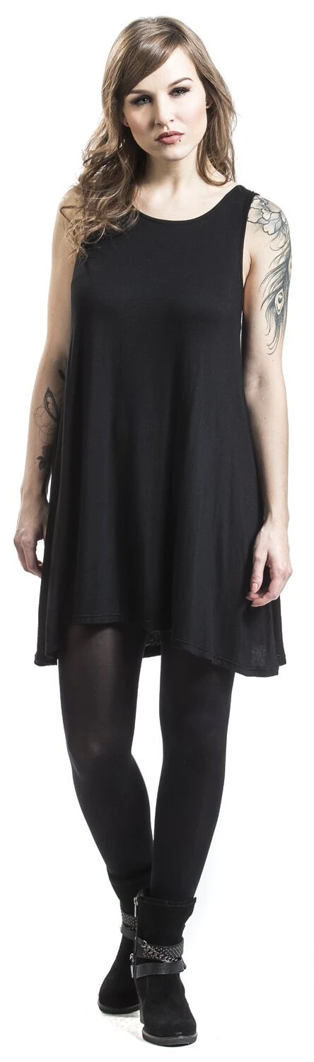 "Lace Back Top" Short Dress Black By Black Premium By EMP - Image 4