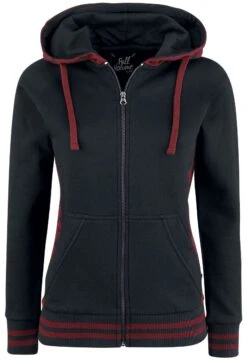 "Freaking Out Loud" Hooded Zip Black-red By Full Volume By EMP