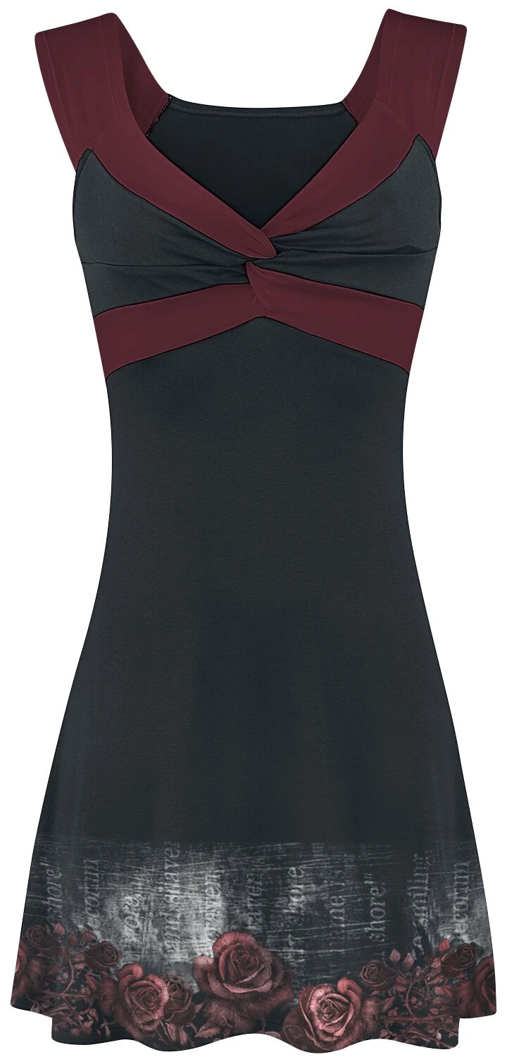 "Nevermore" Short Dress Black-bordeaux By Alchemy England - Image 2