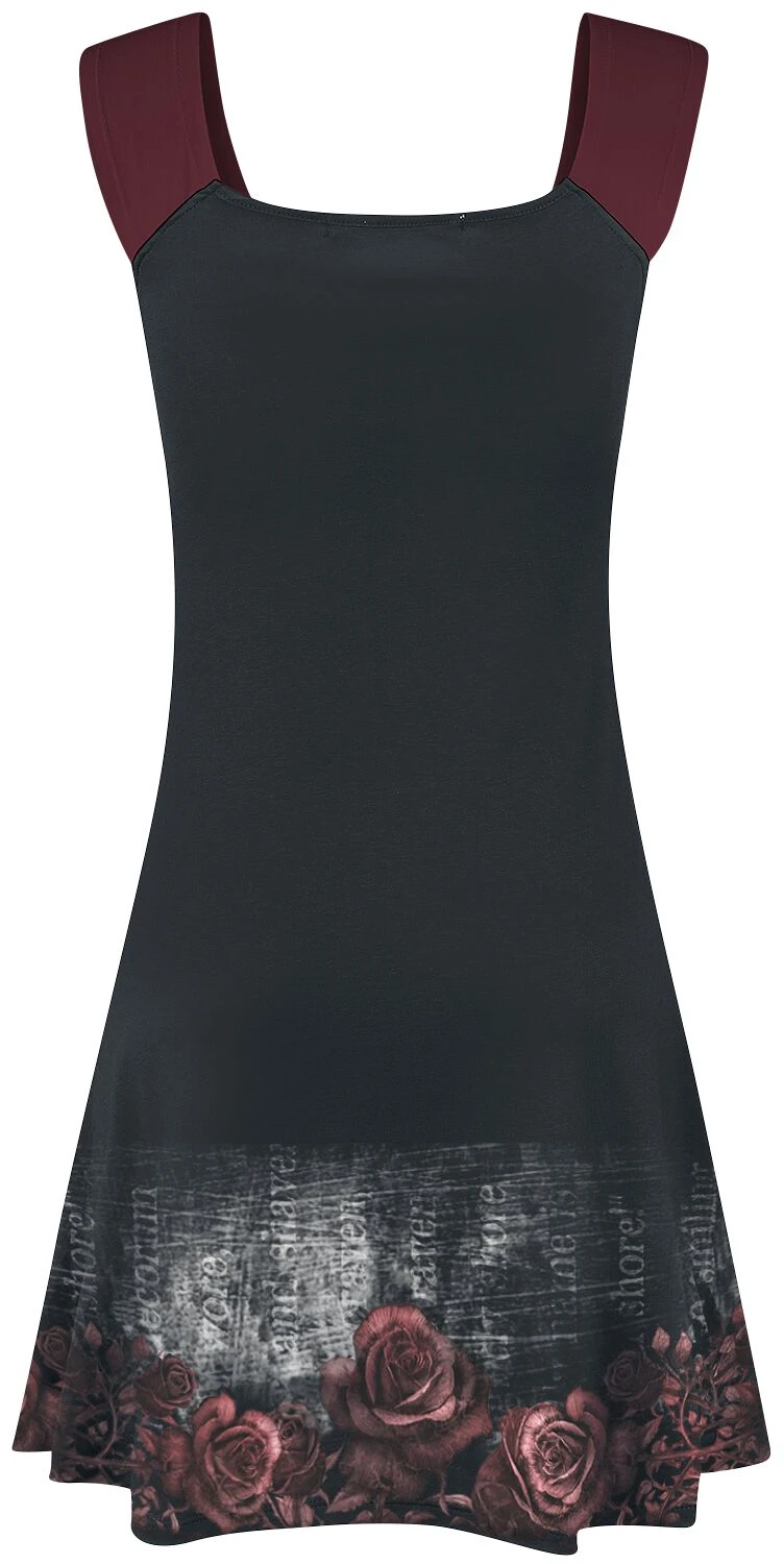 "Nevermore" Short Dress Black-bordeaux By Alchemy England - Image 3