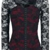 "Victoria" Long-sleeve Shirt Black-bordeaux By Gothicana By EMP