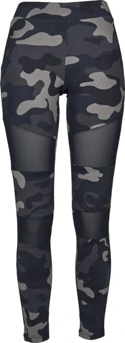 "Ladies Camo Tech Mesh Leggings" Leggings Dark Camo/black By Urban Classics