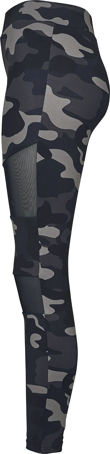 "Ladies Camo Tech Mesh Leggings" Leggings Dark Camo/black By Urban Classics - Image 3