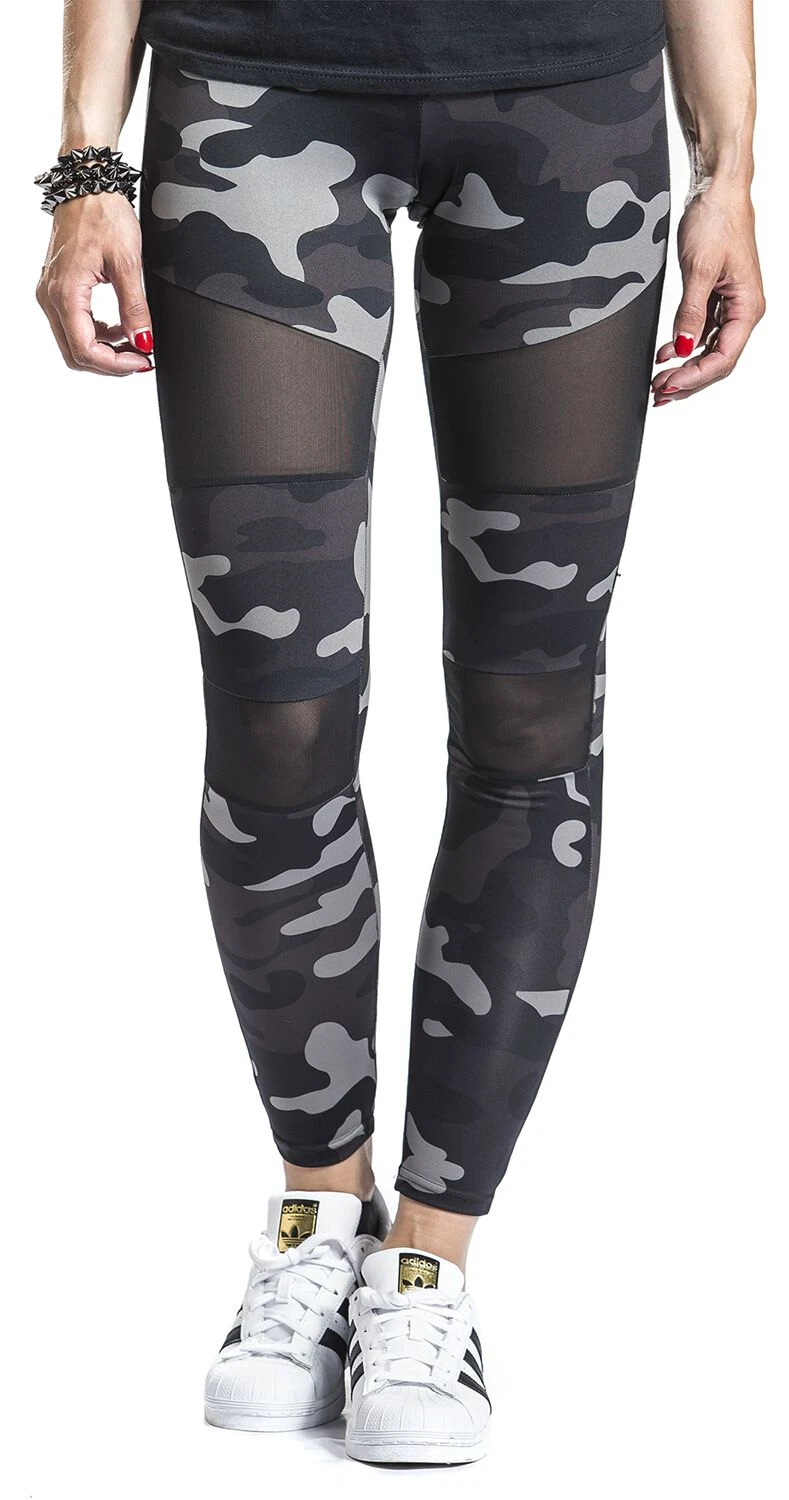 "Ladies Camo Tech Mesh Leggings" Leggings Dark Camo/black By Urban Classics - Image 5