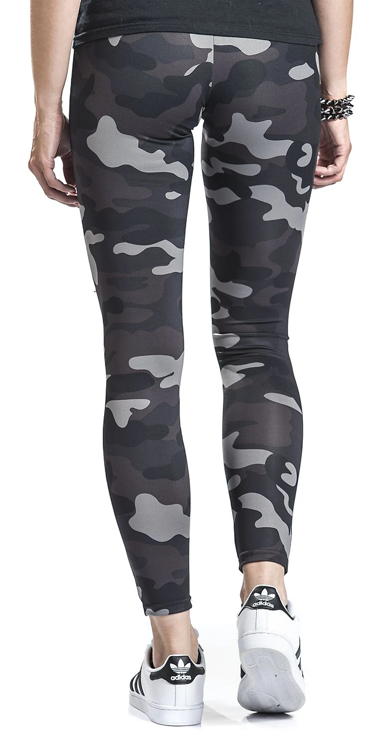 "Ladies Camo Tech Mesh Leggings" Leggings Dark Camo/black By Urban Classics - Image 7
