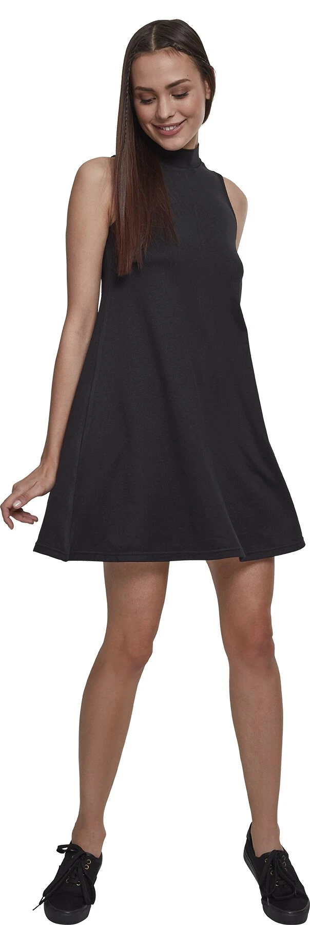 "Ladies A-Line Turtleneck Dress" Short Dress Black By Urban Classics - Image 4