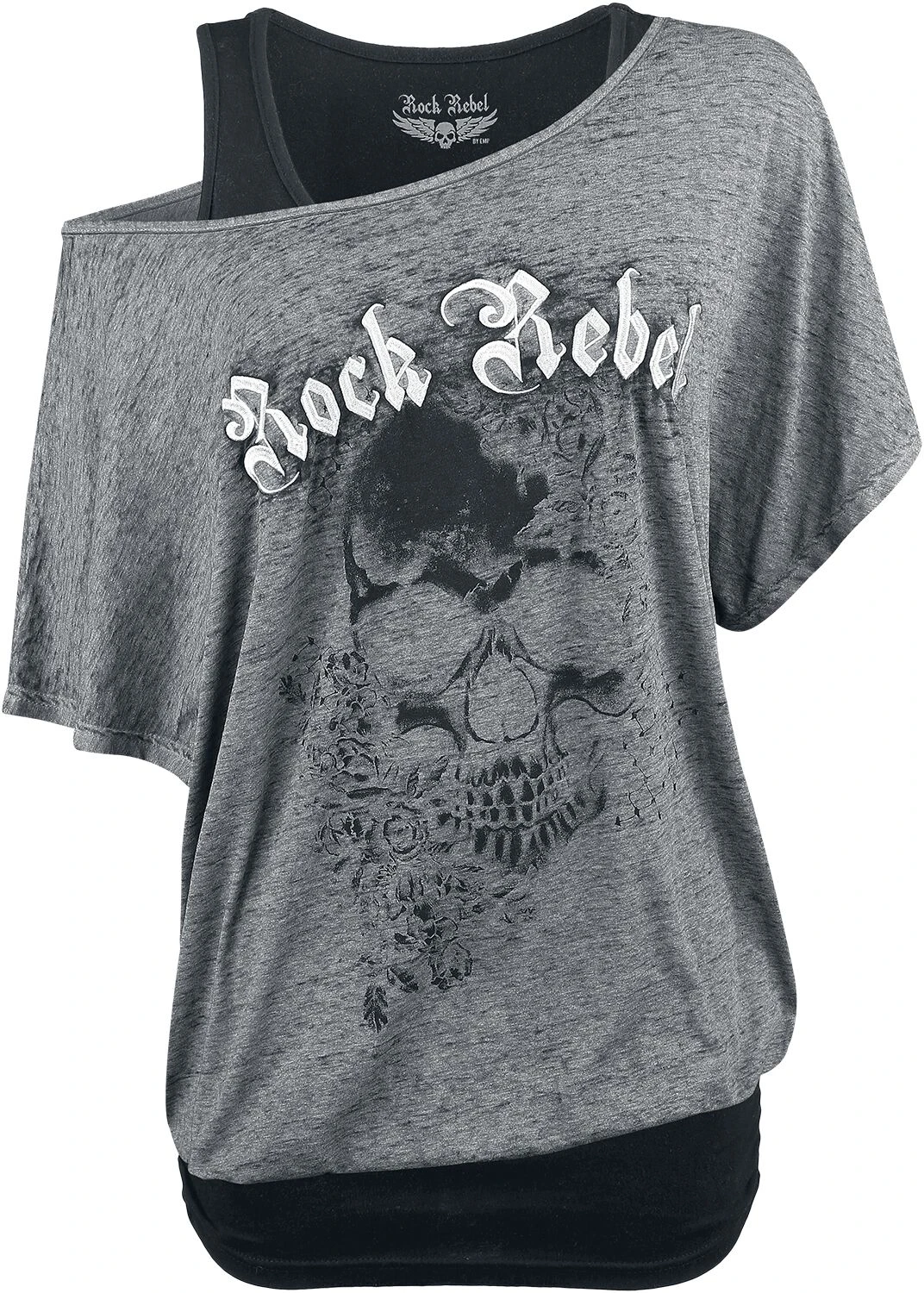 "When The Heart Rules The Mind" T-Shirt Grey By Rock Rebel By EMP