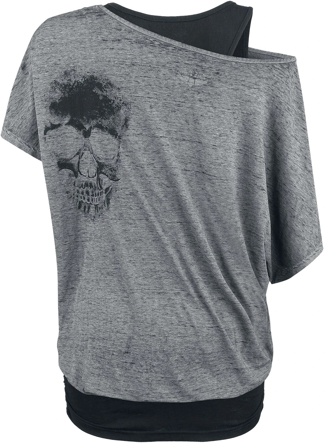 "When The Heart Rules The Mind" T-Shirt Grey By Rock Rebel By EMP - Image 2