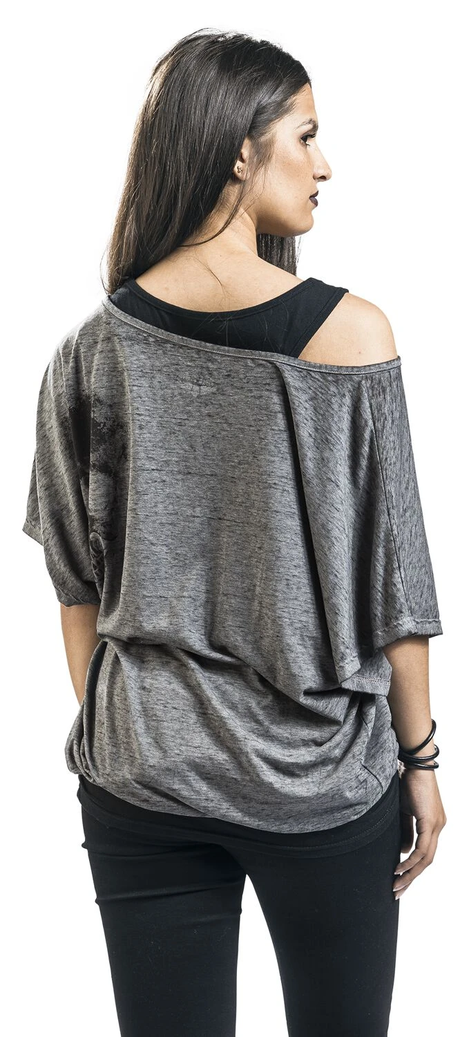 "When The Heart Rules The Mind" T-Shirt Grey By Rock Rebel By EMP - Image 8