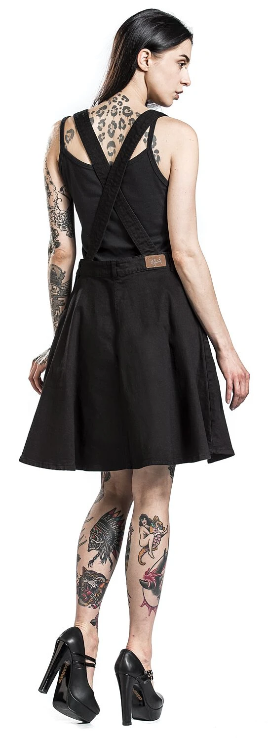 "Dakota Pinafore Dress" Medium-length Dress Black By Hell Bunny - Image 6