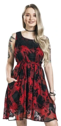 "Ilsa Dress" Medium-length Dress Black-red By Innocent