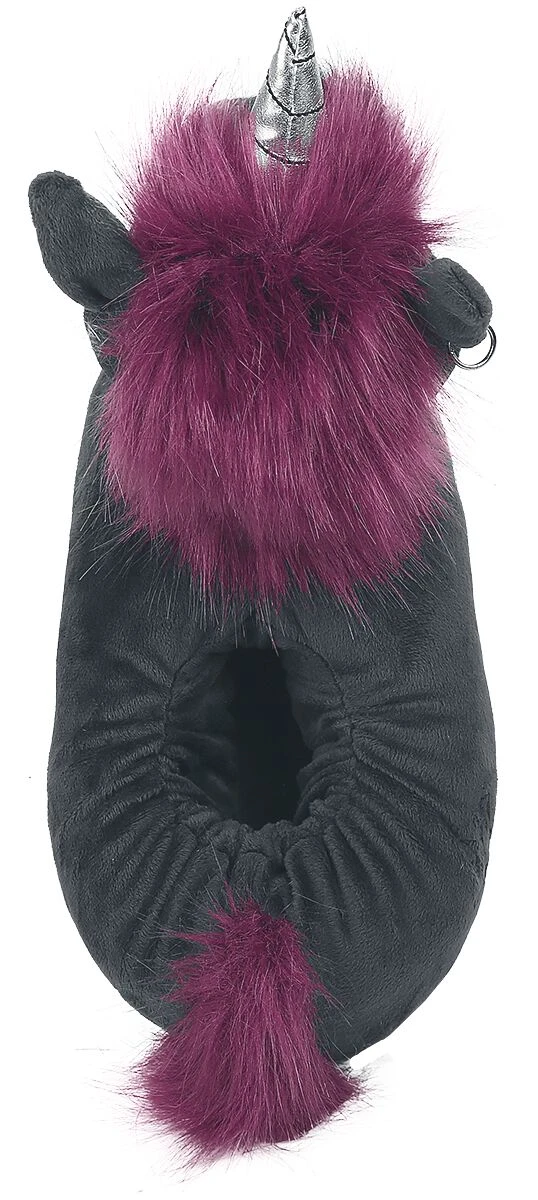 "Ruby Punk Unicorn Adults' Slippers" Slipper Black By Corimori - Image 5
