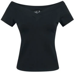 "Alex Top" T-Shirt Black By Hell Bunny