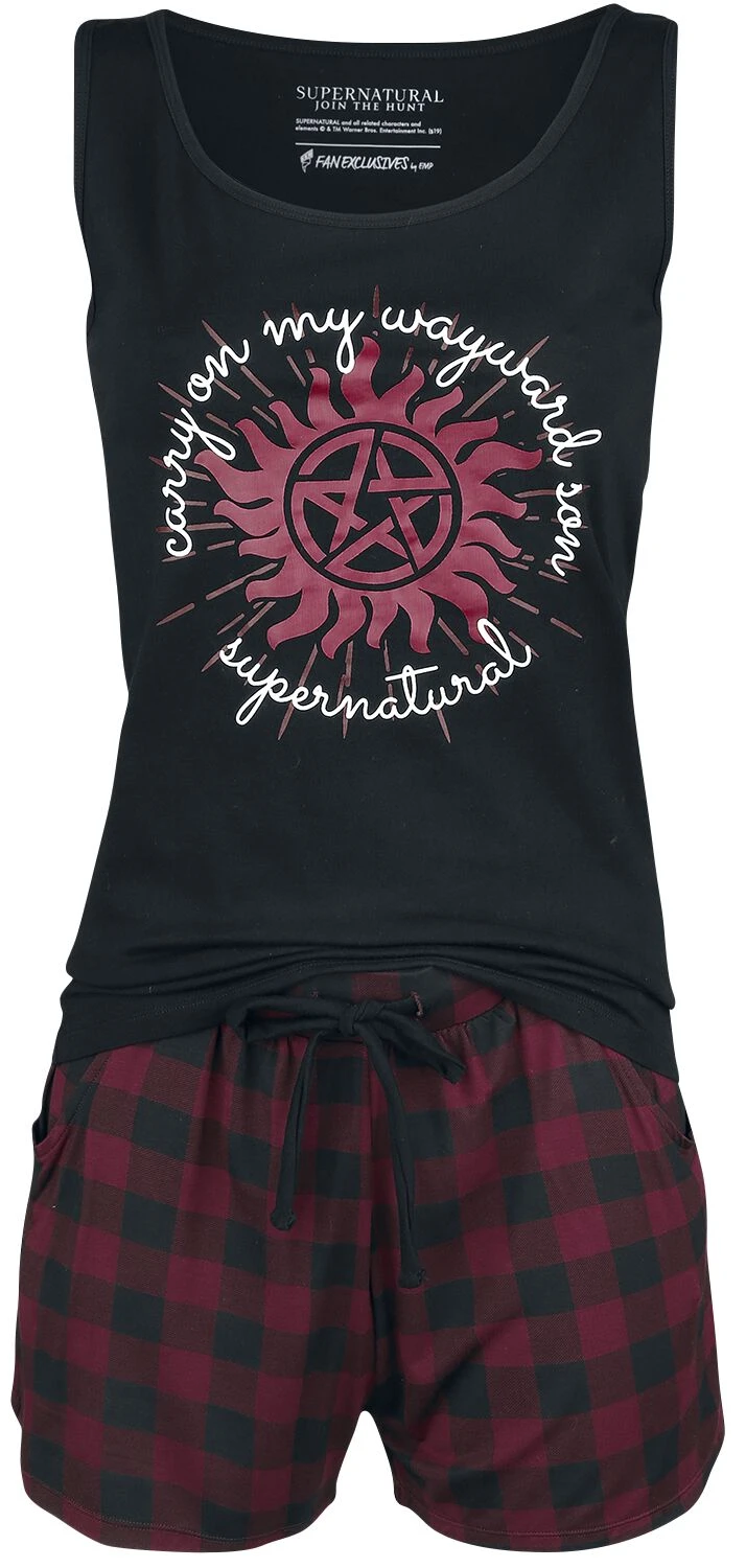 "Carry On" Pyjama Black-red By Supernatural