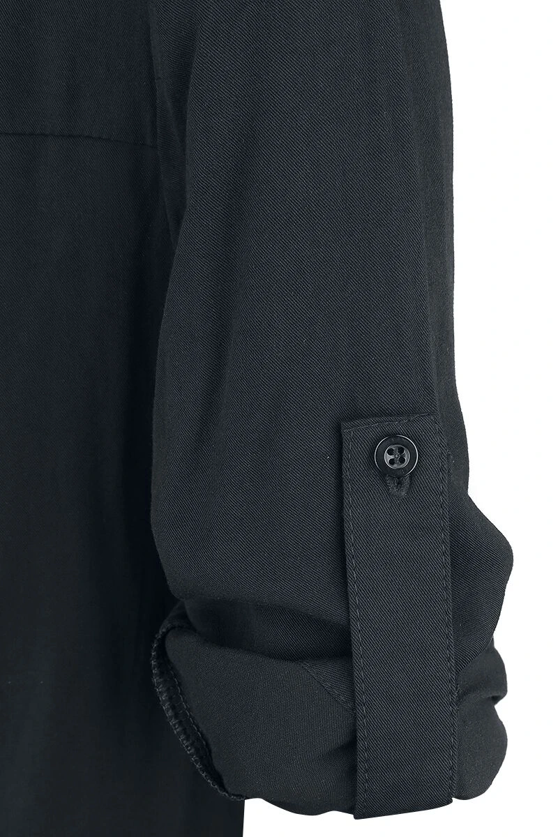 "Long Oversized Blouse" Longsleeve Black By Black Premium By EMP - Image 3