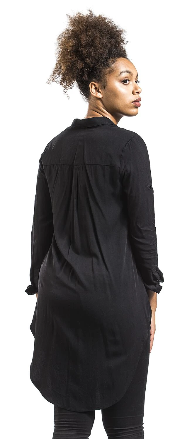 "Long Oversized Blouse" Longsleeve Black By Black Premium By EMP - Image 5