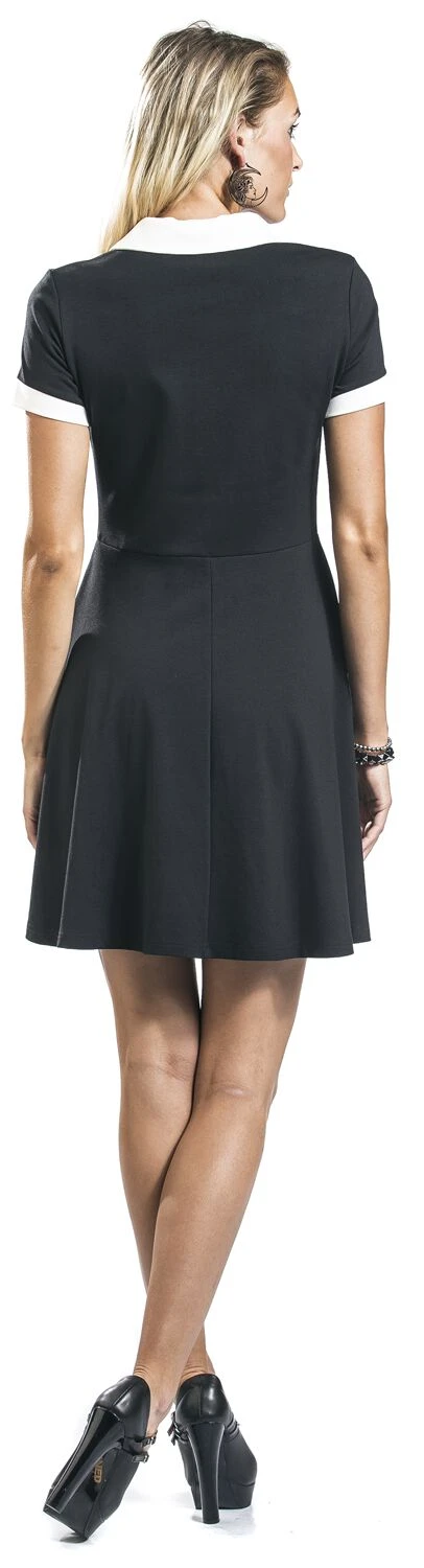 "In A Mood Tie Neck Dress" Short Dress Black-white By Jawbreaker - Image 5