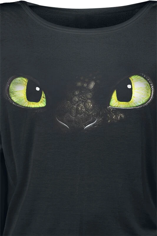 "Toothless" Long-sleeve Shirt Black By How To Train Your Dragon - Image 3