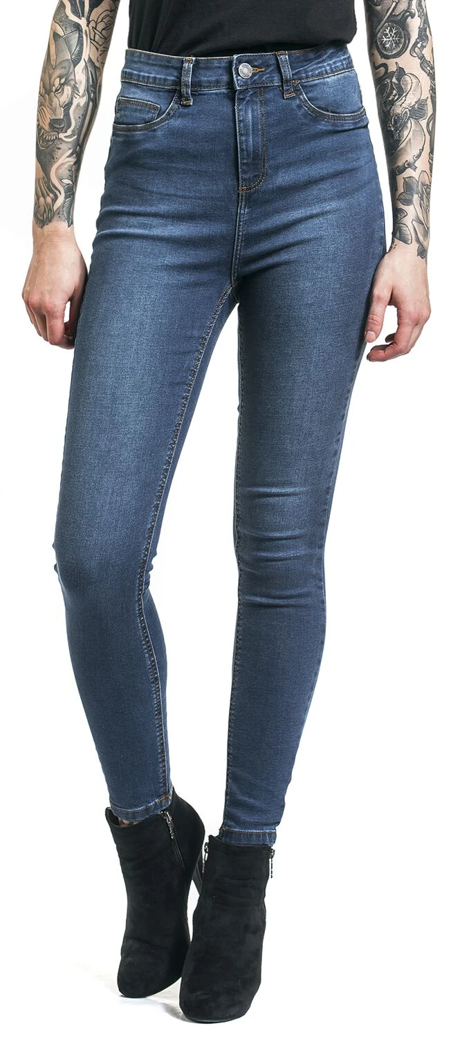 "Callie HW Skinny Jeans" Jeans Dark Blue By Noisy May - Image 4