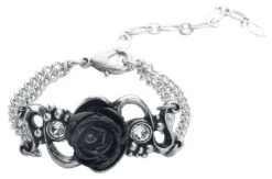 "Bacchanal Rose" Bracelet Silver-coloured By Alchemy Gothic
