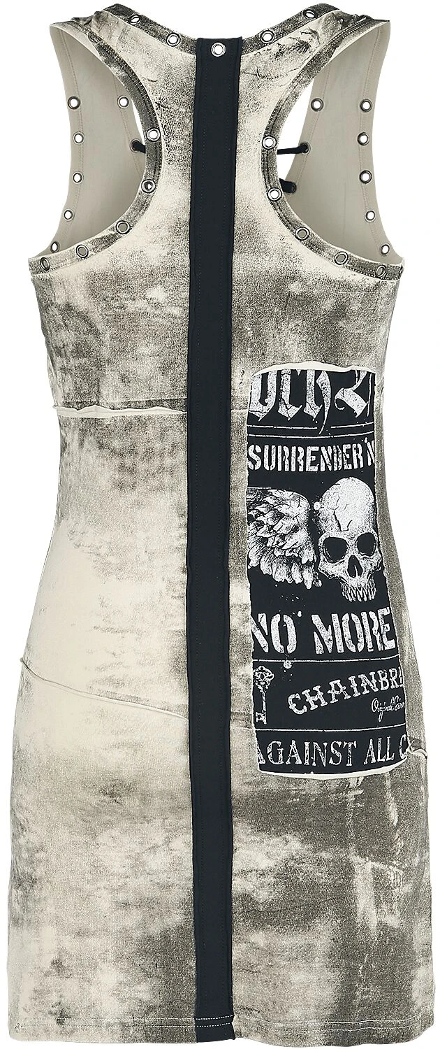 "Stay A Little Longer" Short Dress Beige By Rock Rebel By EMP - Image 2