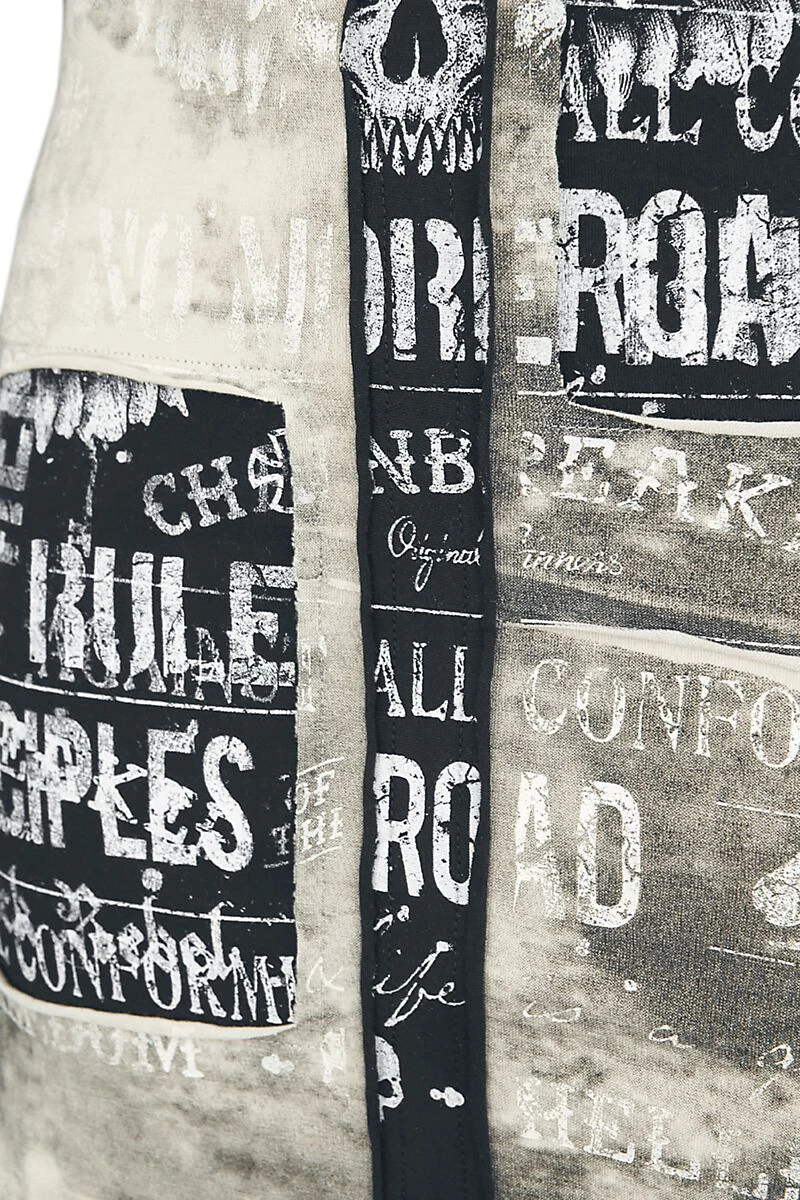 "Stay A Little Longer" Short Dress Beige By Rock Rebel By EMP - Image 3