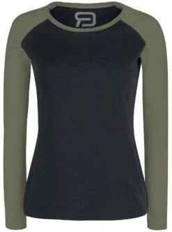 "Long Raglan Road" Long-sleeve Shirt Black-olive By RED By EMP