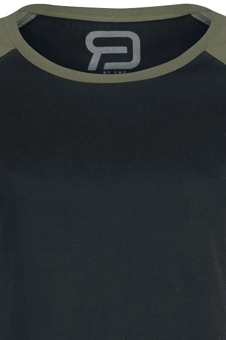 "Long Raglan Road" Long-sleeve Shirt Black-olive By RED By EMP - Image 3