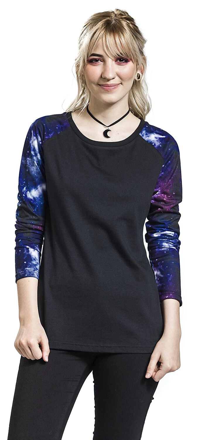 "Long Raglan Road" Long-sleeve Shirt Black By RED By EMP - Image 4