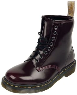 "1460 Vegan Cherry Red Oxford Rub Off" Boot Burgundy By Dr. Martens