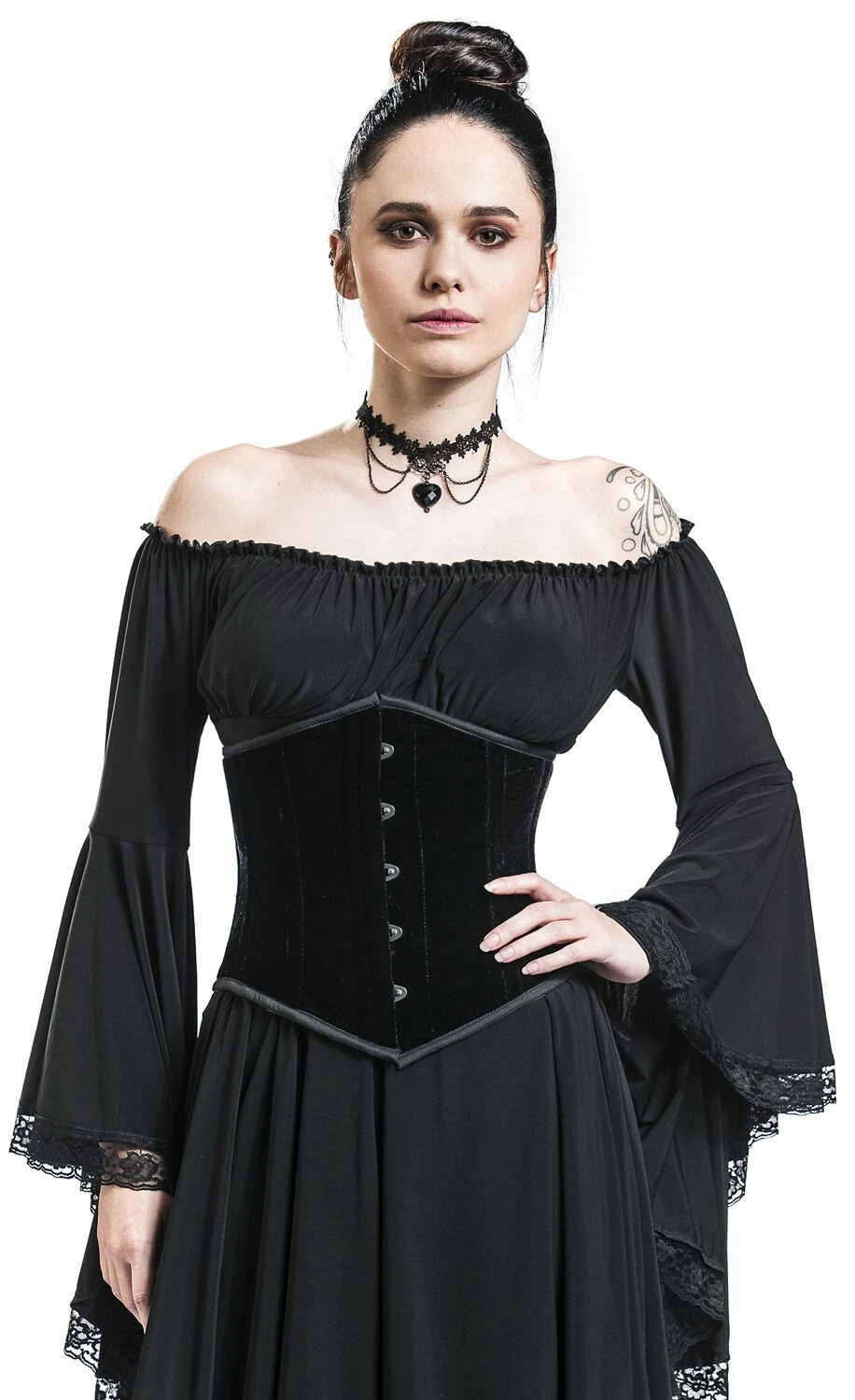 "Sexy Waspie Waist Cincher" Underbust Corsage Black By Burleska - Image 4