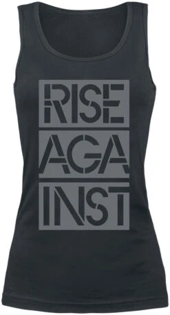 "Stacked Ghost Notes Stencil" Top Black By Rise Against