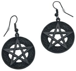 "Pentagram" Earring Black By Gothicana By EMP